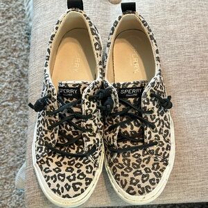Leopard print sperry top sider